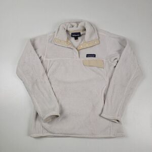 Patagonia Jacket Women’s XS Beige Fuzzy Fleece T Snap Sweater Polartec Pullover‎